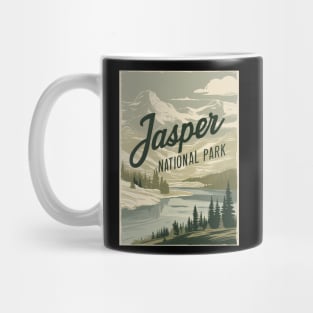 Jasper National Park Vintage Illustration Mug